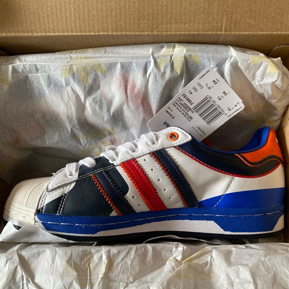 ADIDAS  Shoes Superstar 50 - White, Blue & Scarlet - FW8153